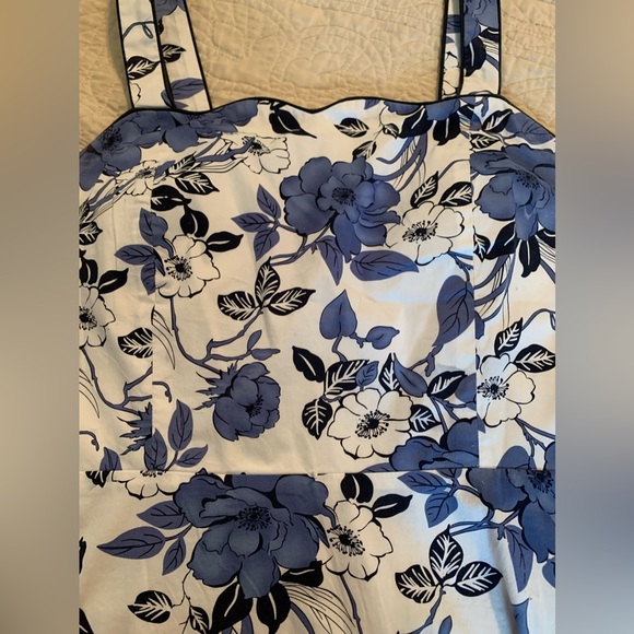 Floral Garden Sundress with Full Skirt and Adjustable Straps. - Picture 8 of 13